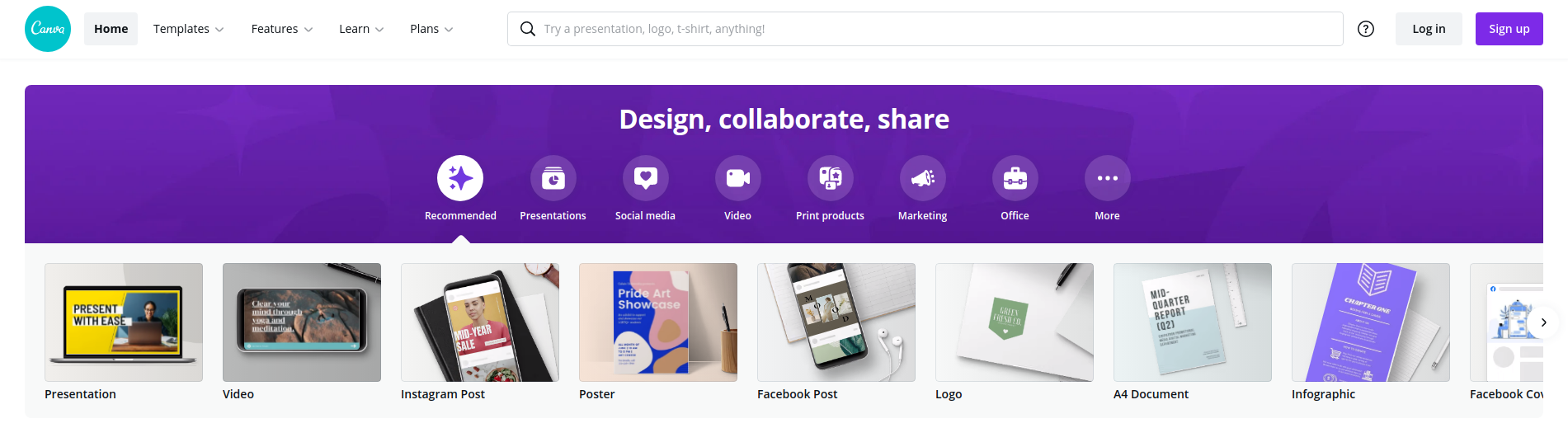 Canva website preview