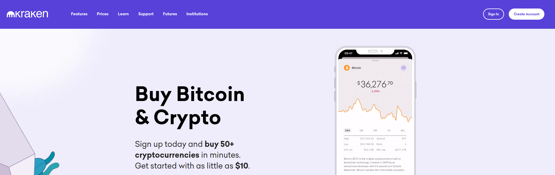 Kraken website preview