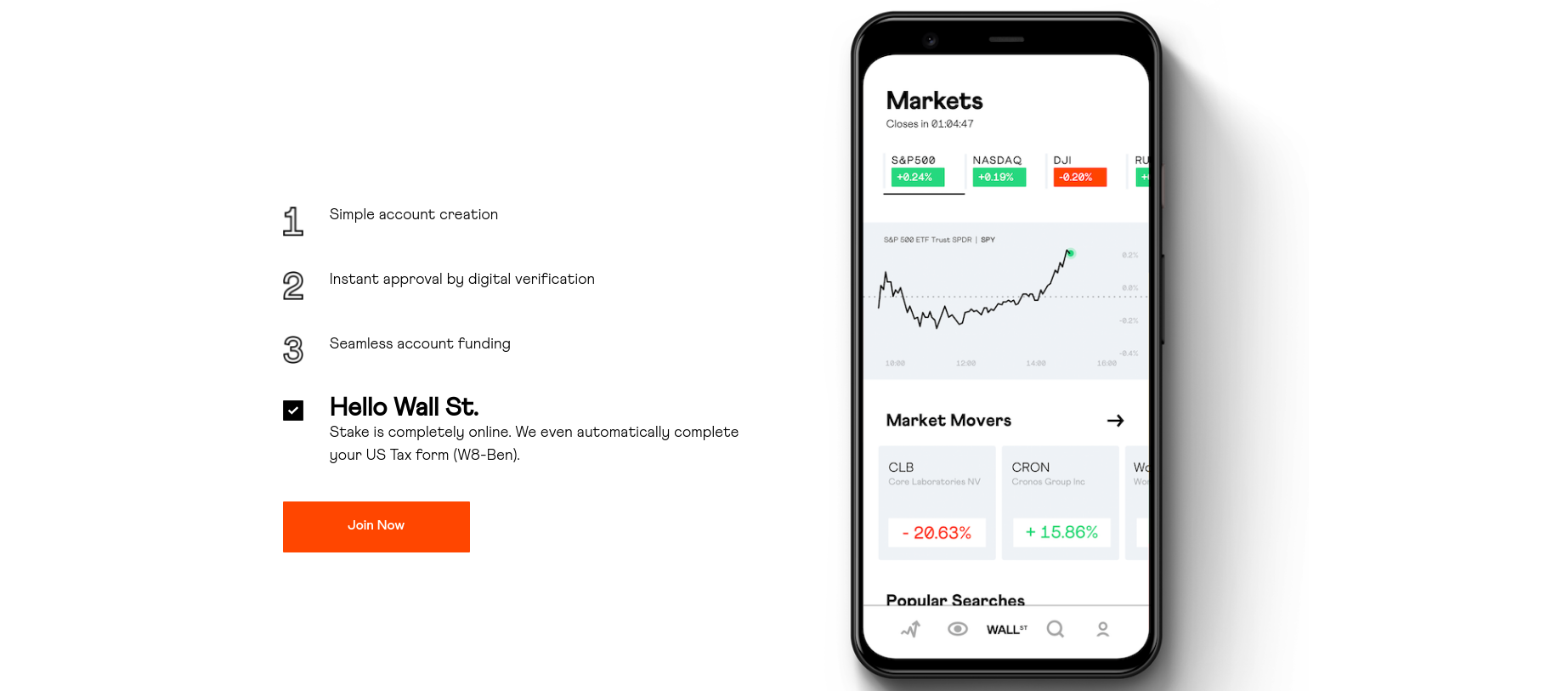 Stake website preview